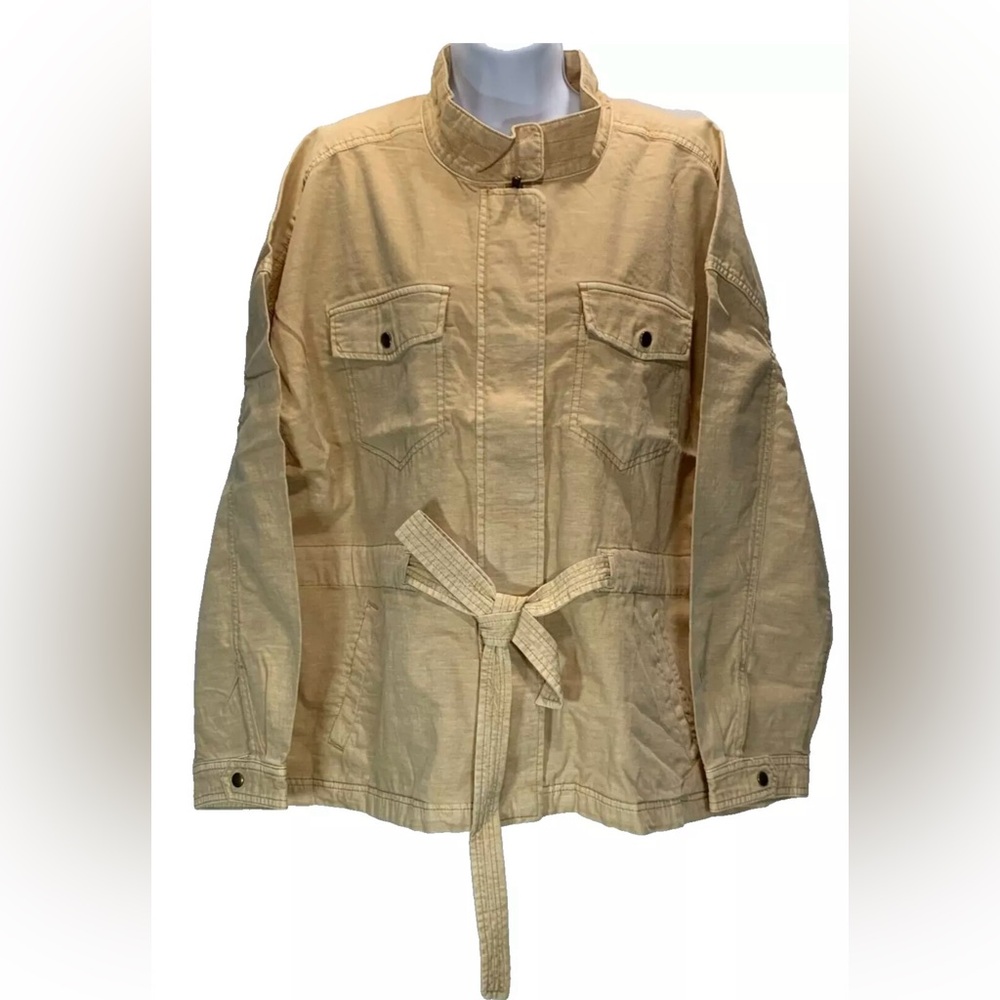 Gap Utility Hemp Jacket Women's XXL NWT Casual Relaxed 71%Cotton 27% Hemp Beige